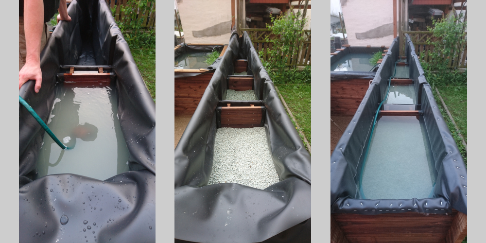 Aufbau des Bachlaufes