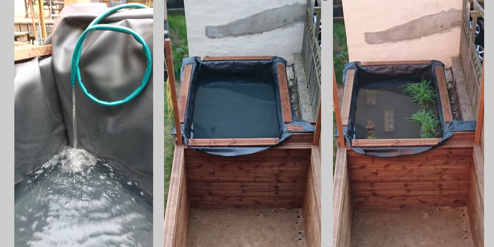 Wasser in das Pflanzenbecken